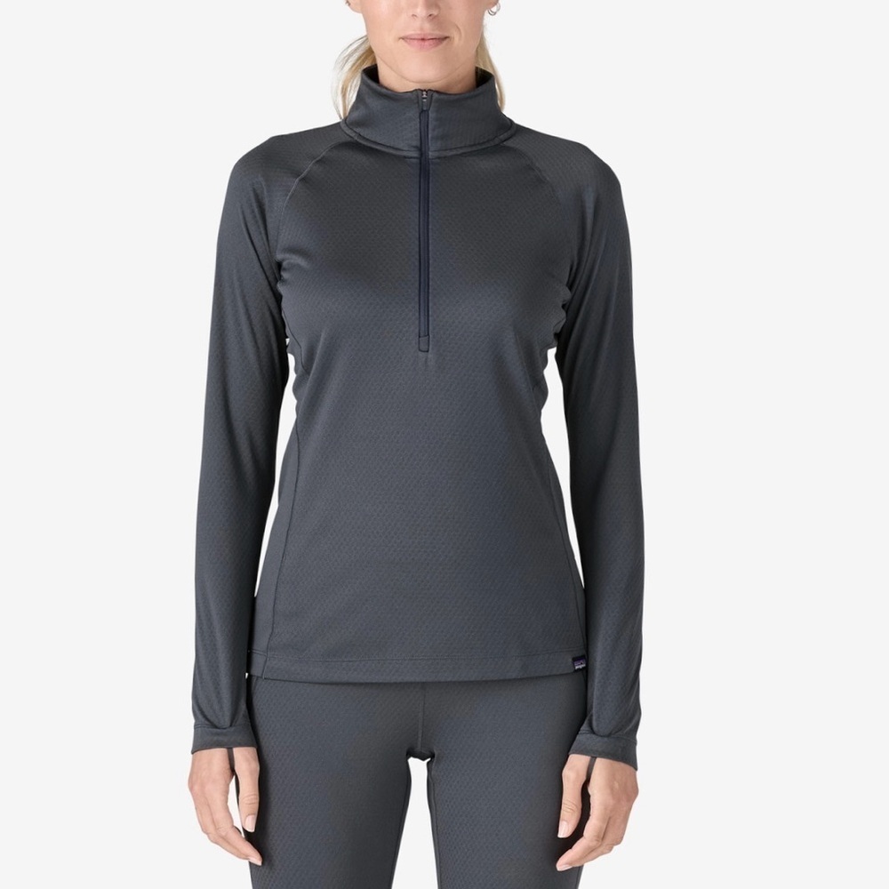 Patagonia Capilene Midweight Zip-Neck Pullover Smolder Blue Grey Sz M